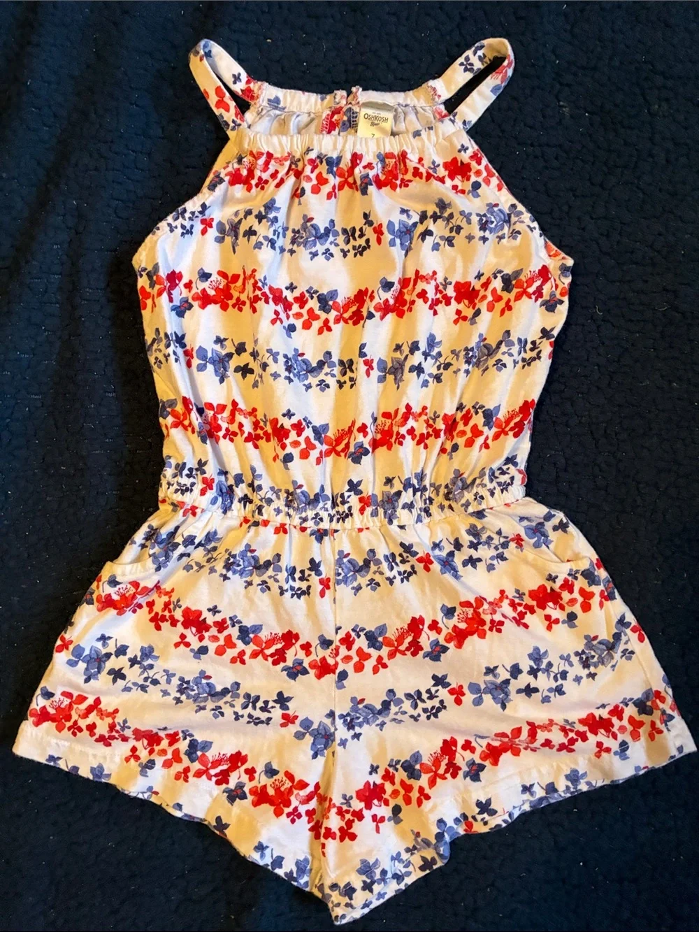 OshKosh B'gosh Red, white & Blue Floral Romper
